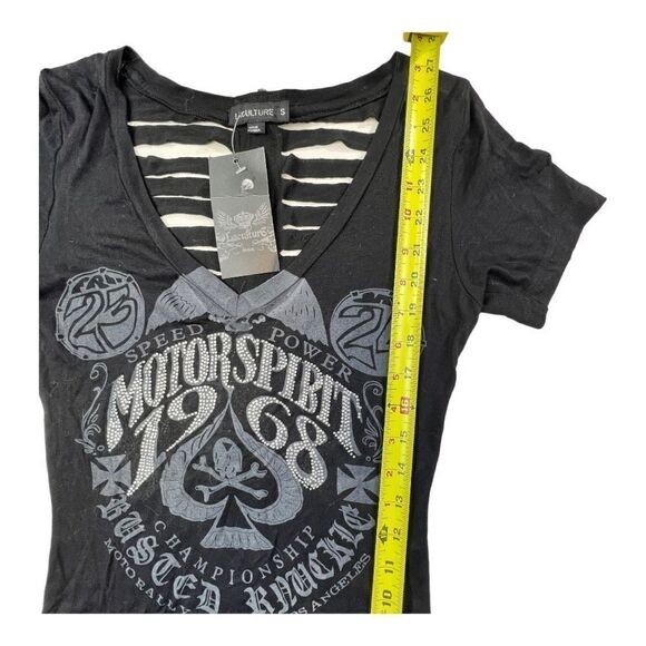 Laculture Women's Short Sleeve Motorspirit 1968 Graphic Tee Black Size Small NWT - Picture 3 of 5